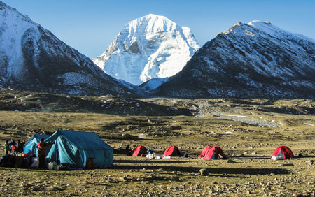 Welweitwandern-Camp auf der Nordseite des Mt. Kailash in Tibet